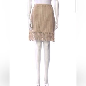 Lauren Ralph Lauren Fringe Leather Skirt